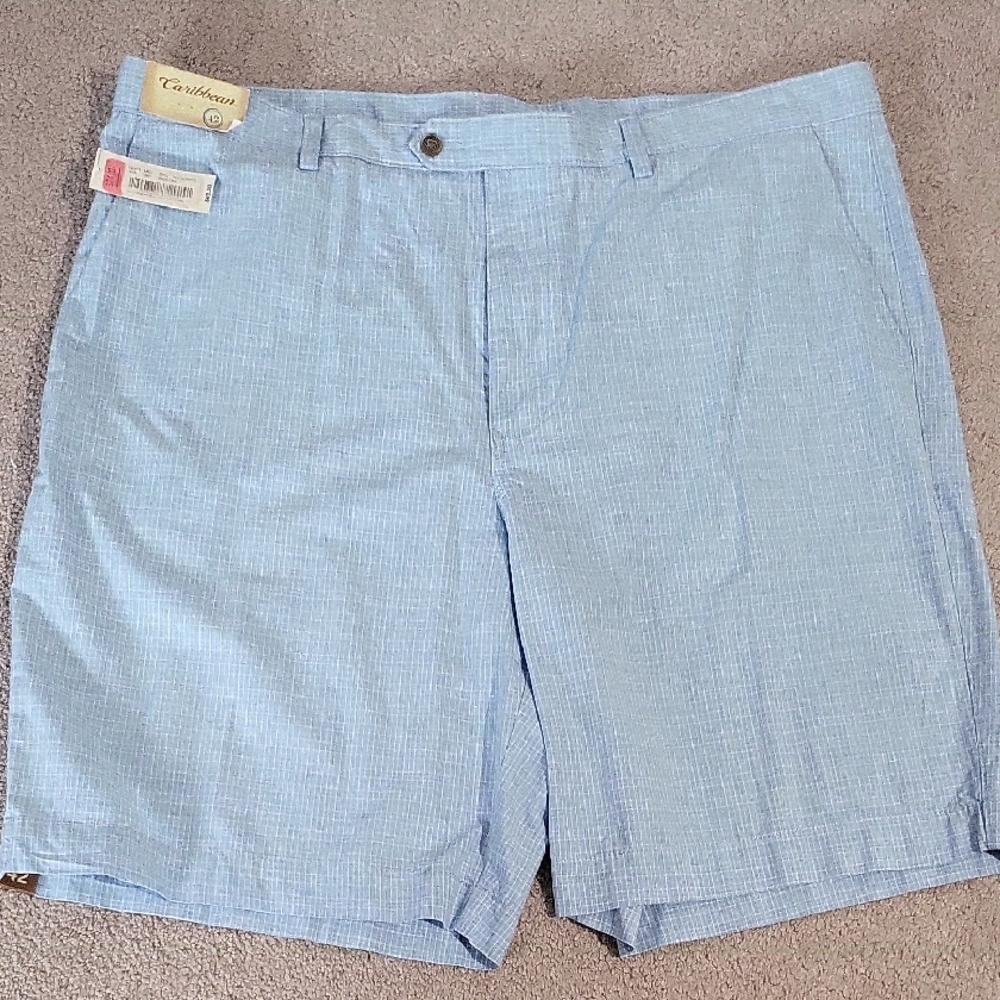 Caribbean Blue Flat Front Shorts Classic Style